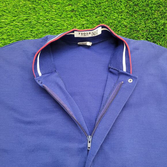 Vintage 90s Trevira MOD Wool Cardigan Large 23x27 Blue - Picture 14 of 16